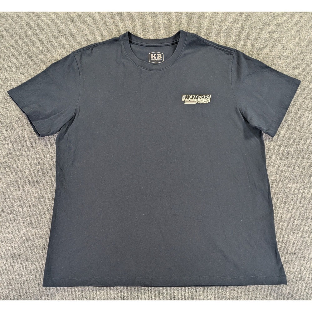 Huckberry High Life Graphic T-Shirt Mens XL Navy Blue Cotton Mountain Tee